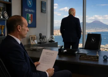 Aurelio De Laurentiis e Massimiliano Allegri (immagine prodotta con ChatGpt)