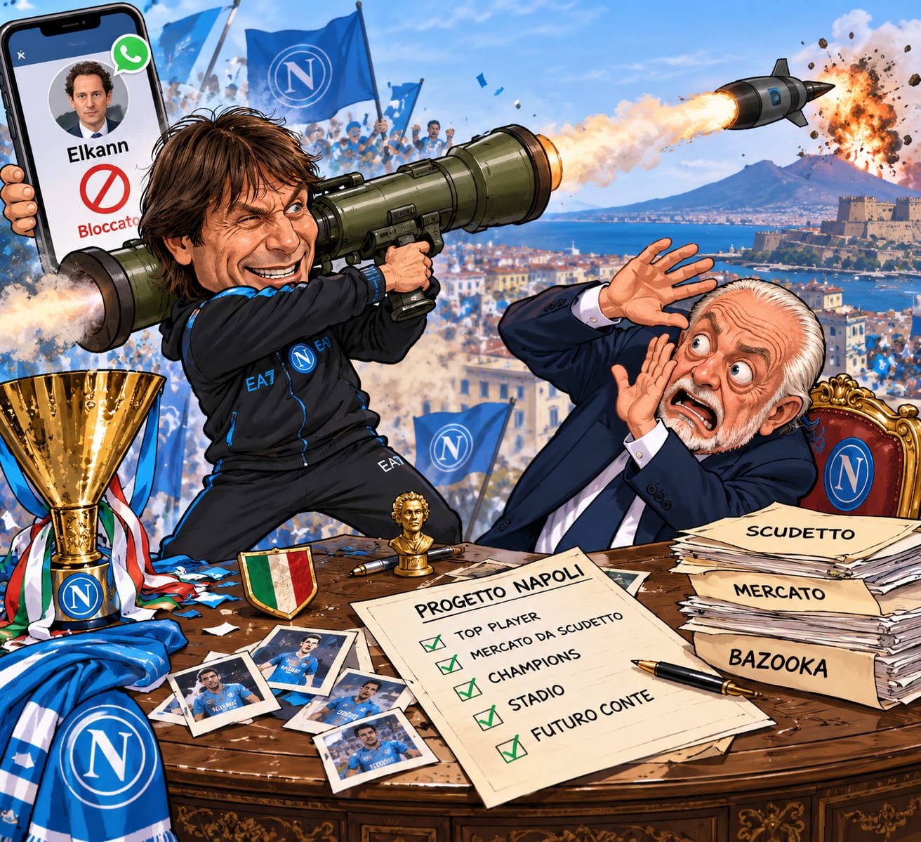 Conte il bazooka lo ha avuto, ma ha sparato nella direzione sbagliata. (Immagine generata con AI)